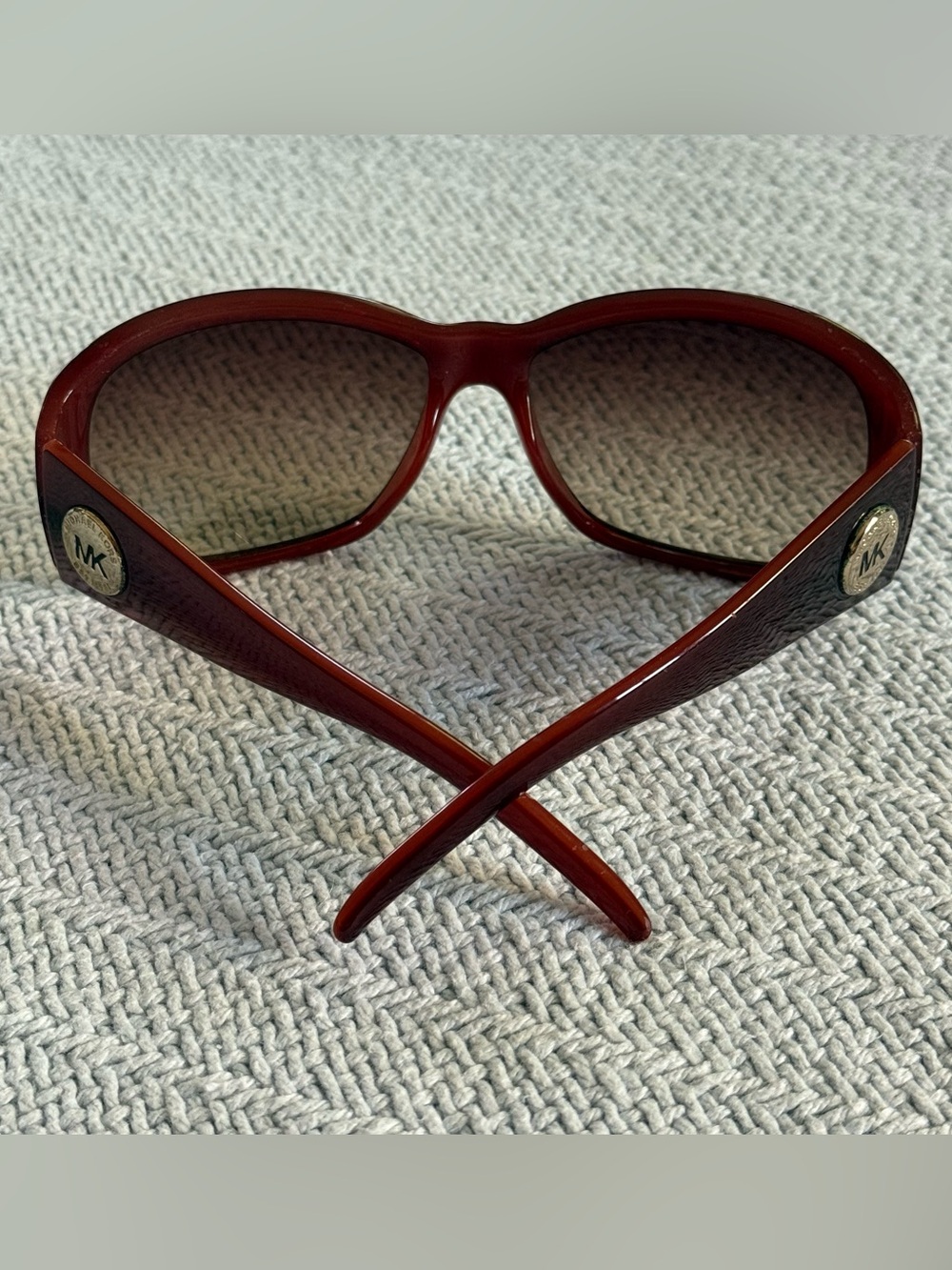 Michael Kors Women's Maroon Deep Red Frame Brown Gradient Lens Sunglasses